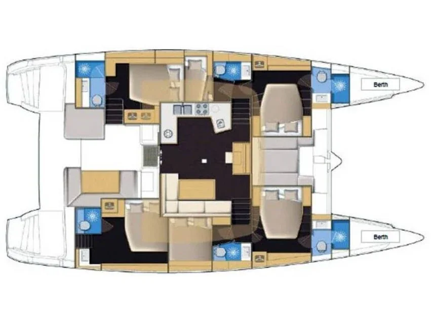 Grundriss der Yacht LAGOON 52 F - Matarma