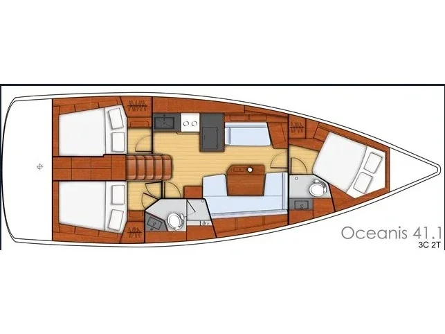 Grundriss der Yacht BENETEAU Oceanis 41.1 - Vera