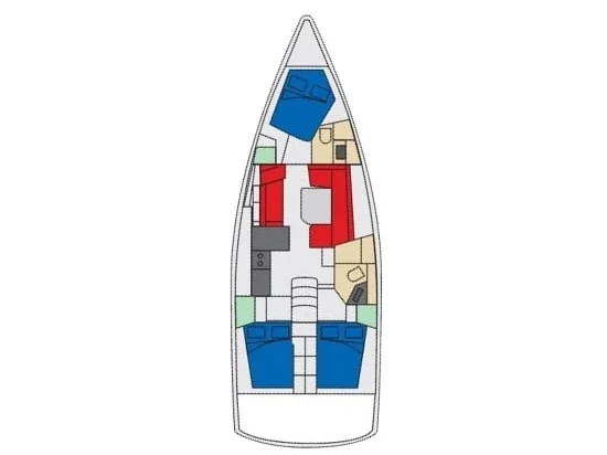 Grundriss der Yacht BENETEAU Oceanis 41.1 - Nina