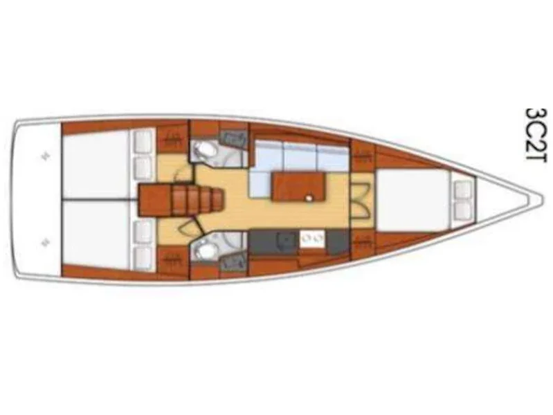 Grundriss der Yacht BENETEAU Oceanis 38.1 - Matilde