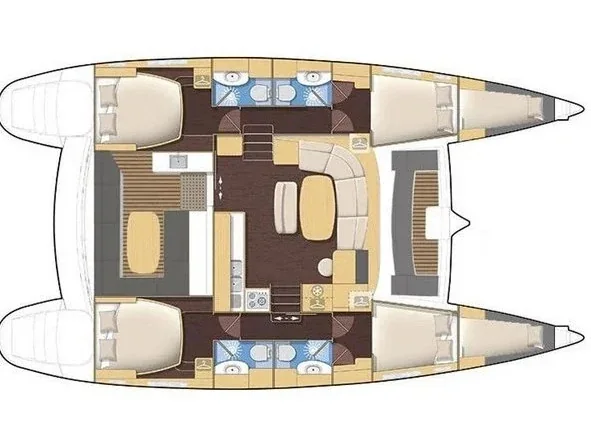 Grundriss der Yacht LAGOON 440 - Strawberry