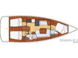 Grundriss der Yacht BENETEAU Oceanis 41.1 - Black Lion