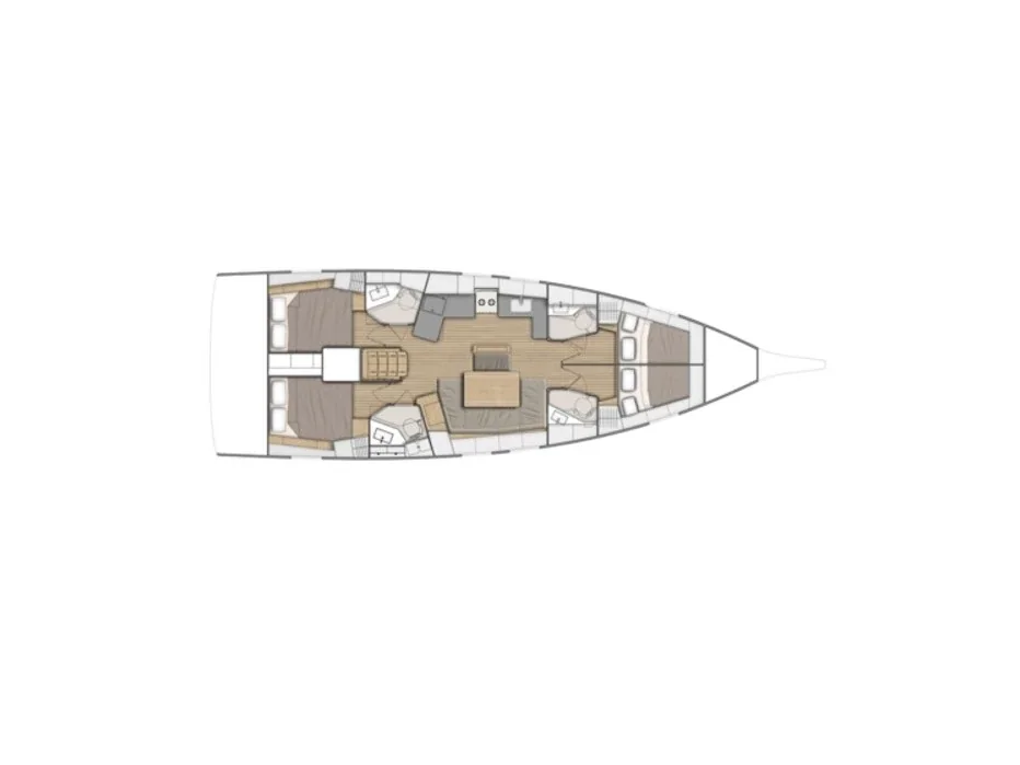Grundriss der Yacht BENETEAU Oceanis 46.1 - Alice