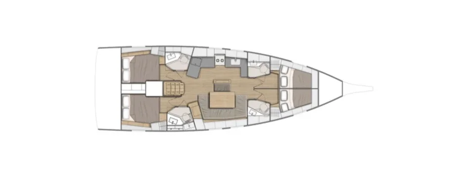 Grundriss der Yacht BENETEAU Oceanis 46.1 - Alice