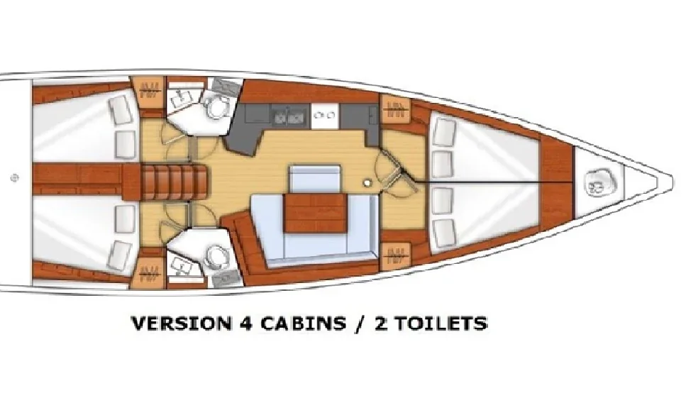 Grundriss der Yacht BENETEAU Oceanis 45 - Soffia