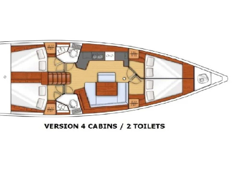Grundriss der Yacht BENETEAU Oceanis 45 - Soffia