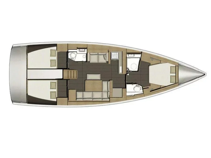 Grundriss der Yacht DUFOUR 460 Grand Large - Fantasea