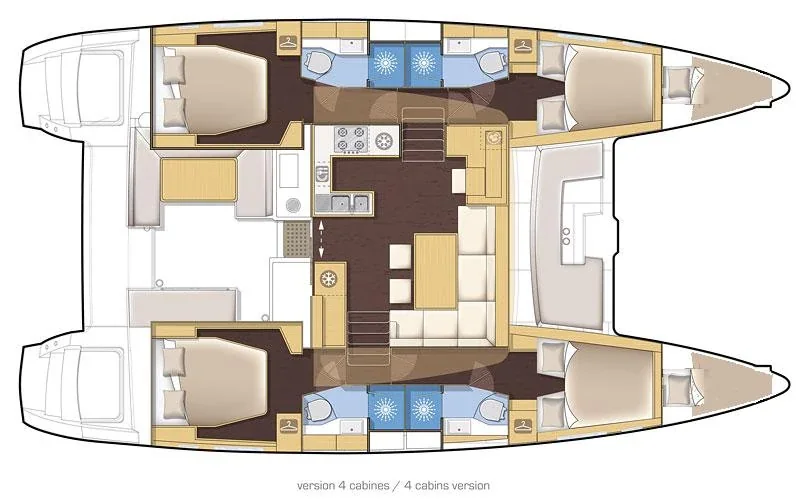 Grundriss der Yacht LAGOON 450 - Bevanda
