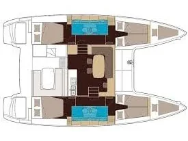 Grundriss der Yacht LAGOON 40 - Adriana