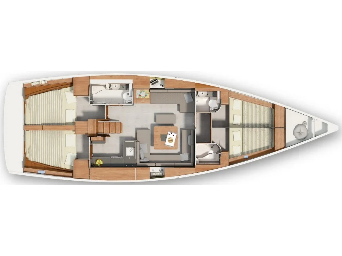 Grundriss der Yacht HANSE 455 - Vitae