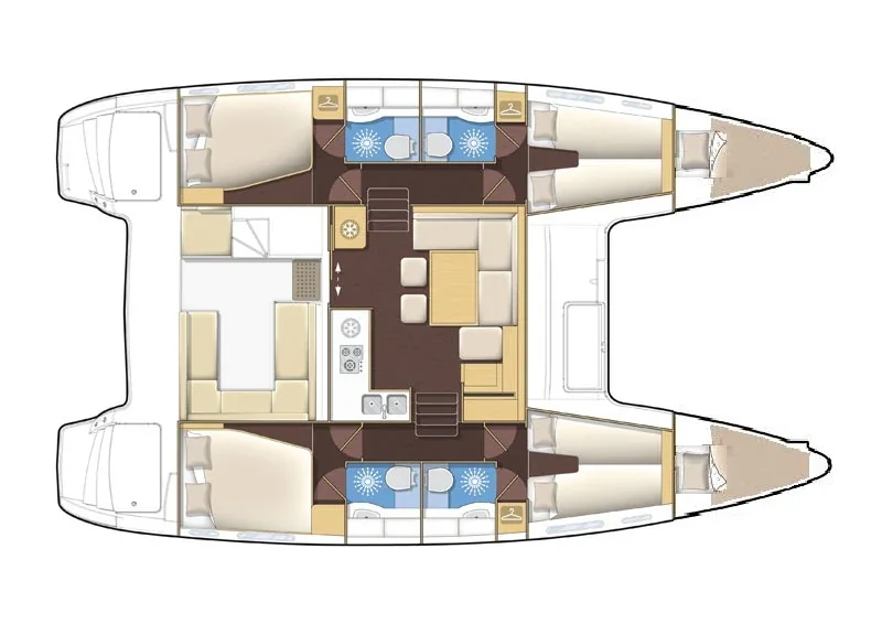 Grundriss der Yacht LAGOON 400 S2 - Evelina