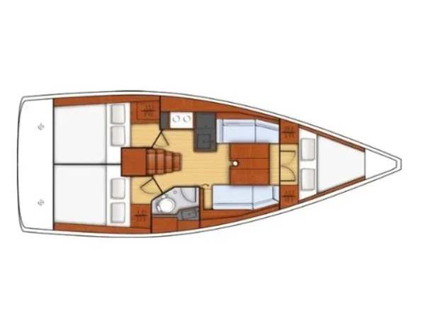 Grundriss der Yacht BENETEAU Oceanis 35.1 - Abeona