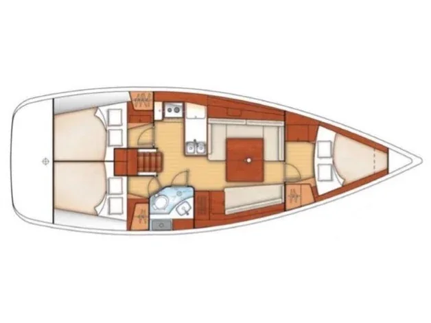 Grundriss der Yacht BENETEAU Oceanis 37 - Maria