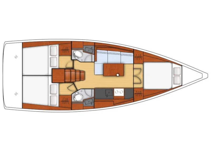 Grundriss der Yacht BENETEAU Oceanis 38.1 - Foxy