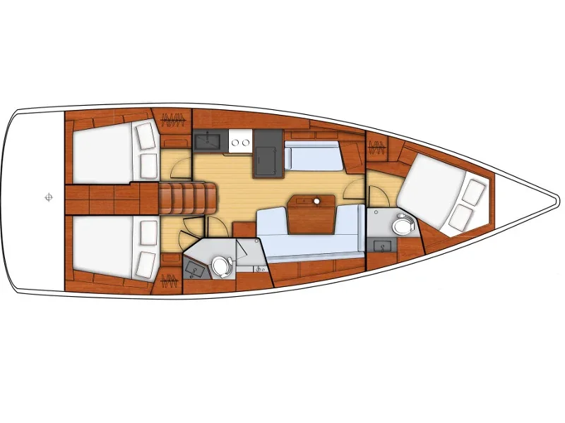 Grundriss der Yacht BENETEAU Oceanis 41.1 - Honey