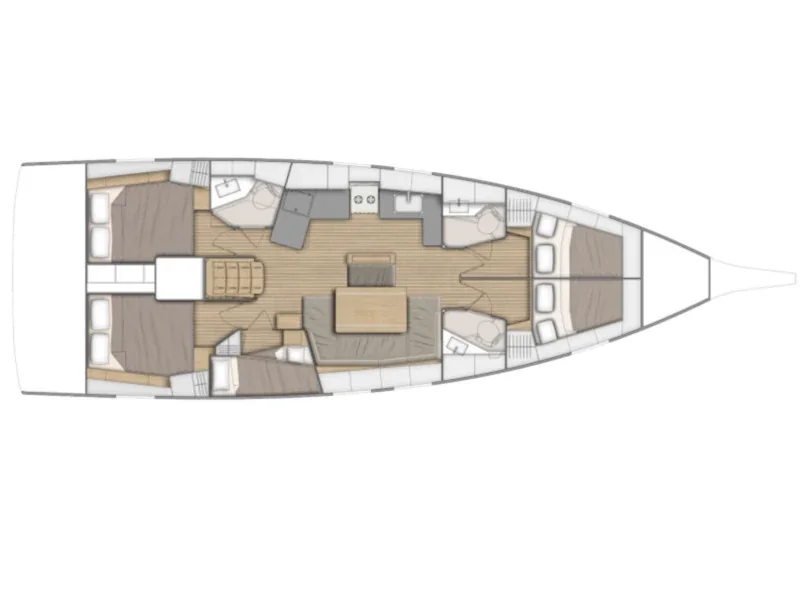 Grundriss der Yacht BENETEAU Oceanis 46.1 - Sara