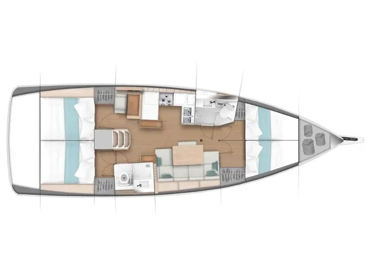 Grundriss der Yacht JEANNEAU Sun Odyssey 440 - Erminia