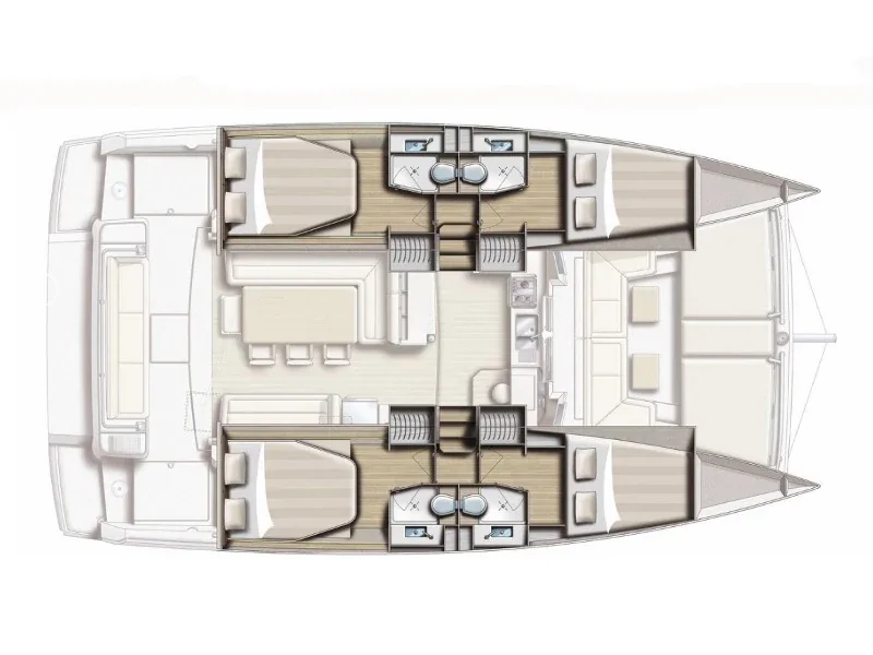 Grundriss der Yacht CATANA Bali 4.1 - Eleftheria