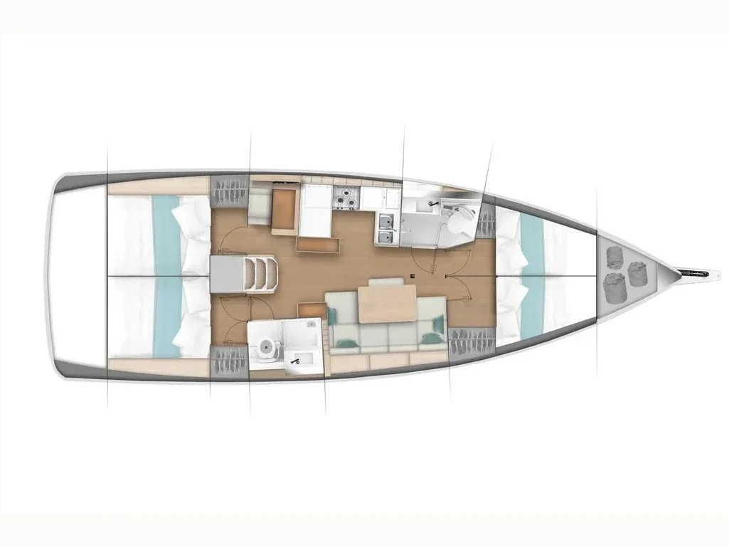 Grundriss der Yacht JEANNEAU Sun Odyssey 440 - Silvana D