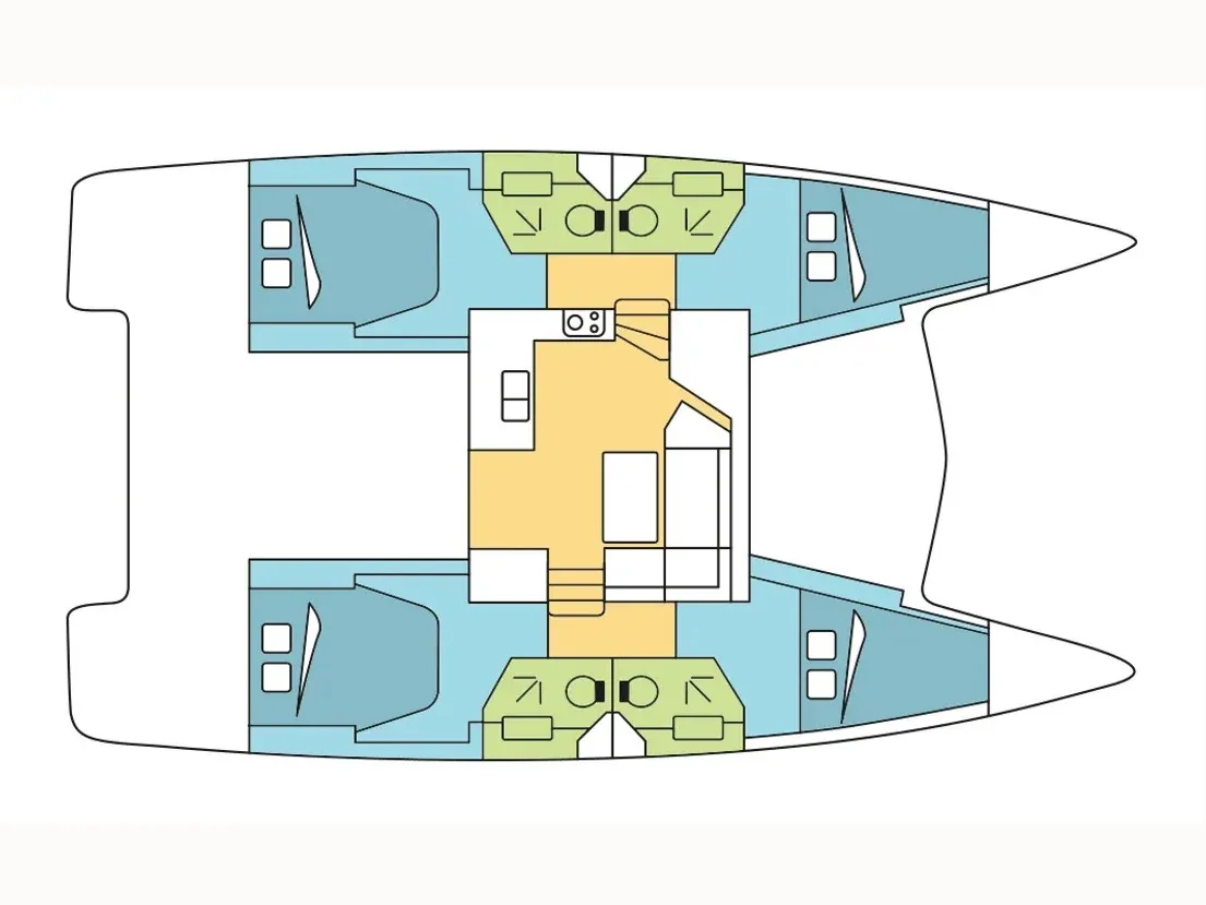 Grundriss der Yacht FOUNTAINE PAJOT Lucia 40 - Ines
