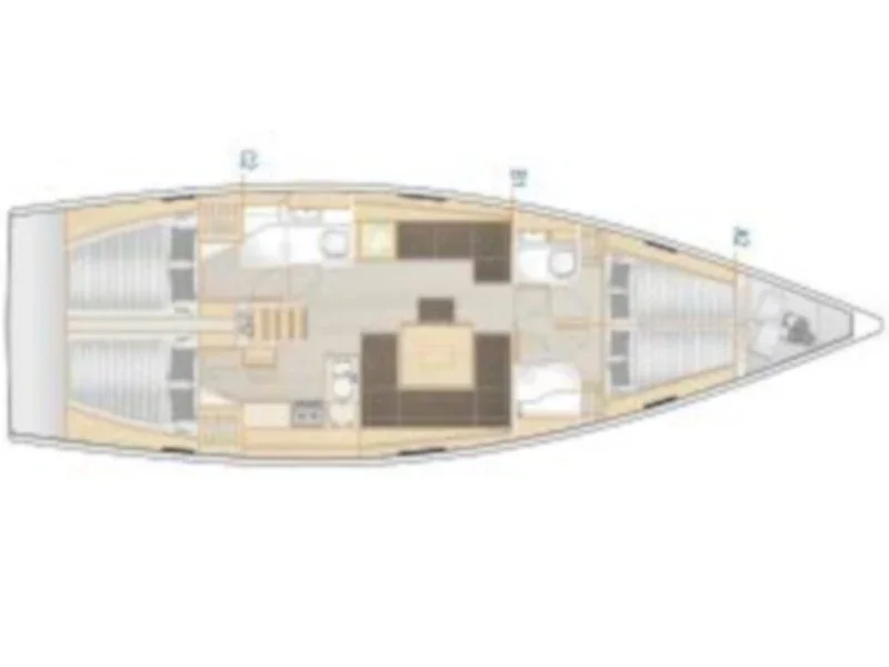Grundriss der Yacht HANSE 458 - Melusine