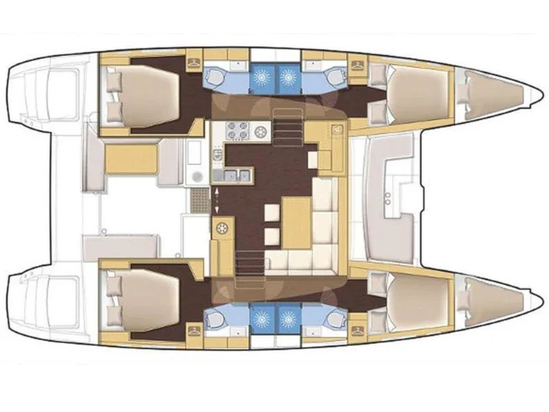 Grundriss der Yacht LAGOON 450 F - Lalouche