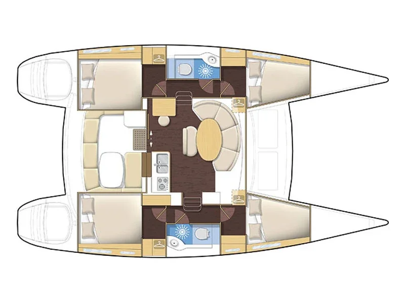 Grundriss der Yacht LAGOON 380 - Caramela