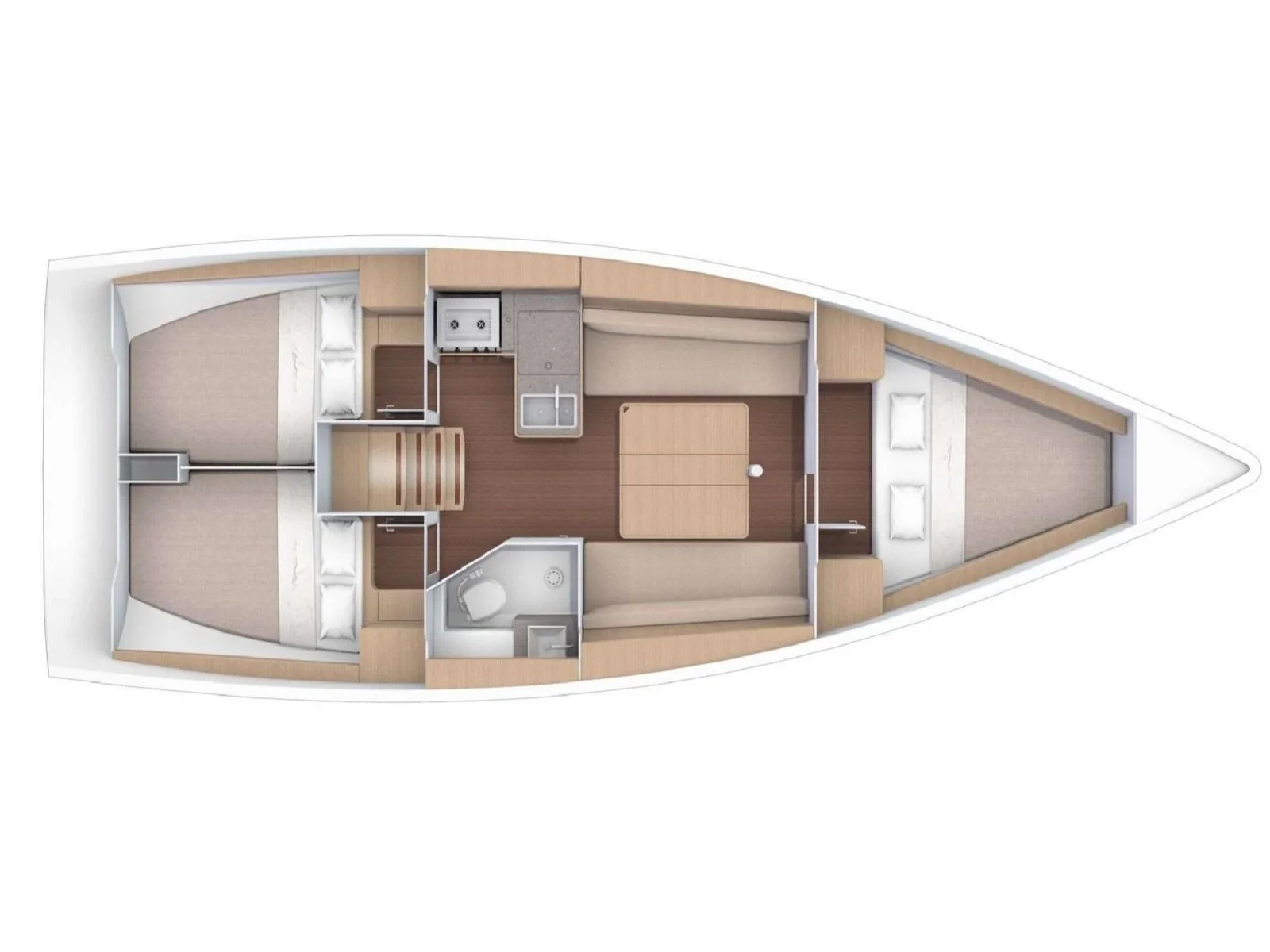 Grundriss der Yacht DUFOUR 360 Grand Large - Monia