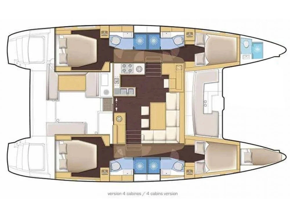 Grundriss der Yacht LAGOON 46 - Lumina