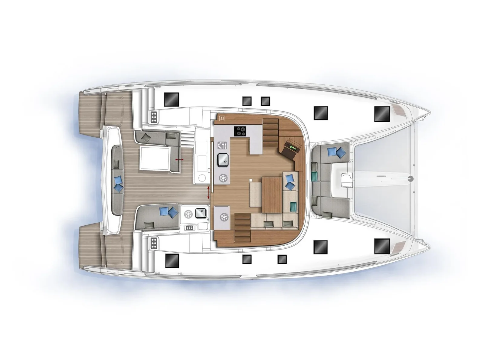 Grundriss der Yacht LAGOON 46 - Lumina