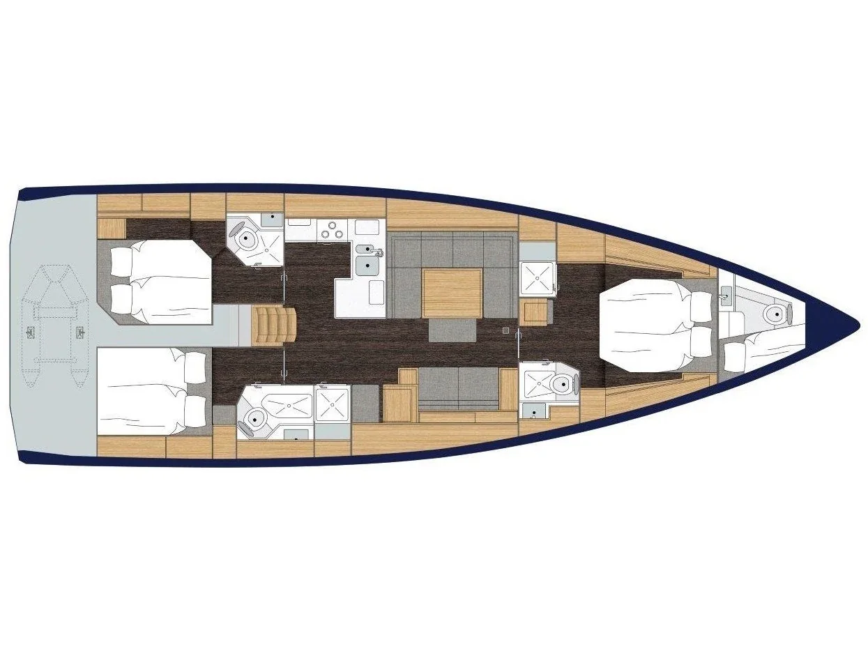 Grundriss der Yacht BAVARIA C50 Style