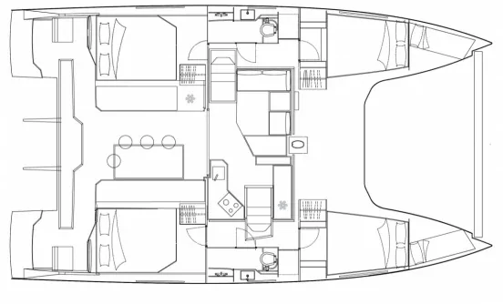 Grundriss der Yacht NAUTITECH Open 40 - Lullaby