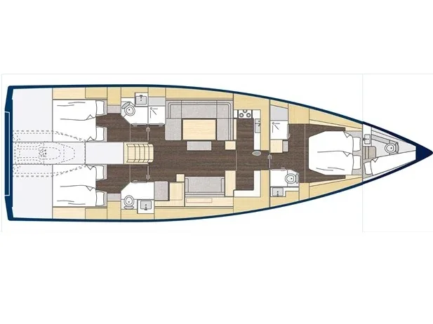Grundriss der Yacht BAVARIA C57 Style - Pinot Blanc
