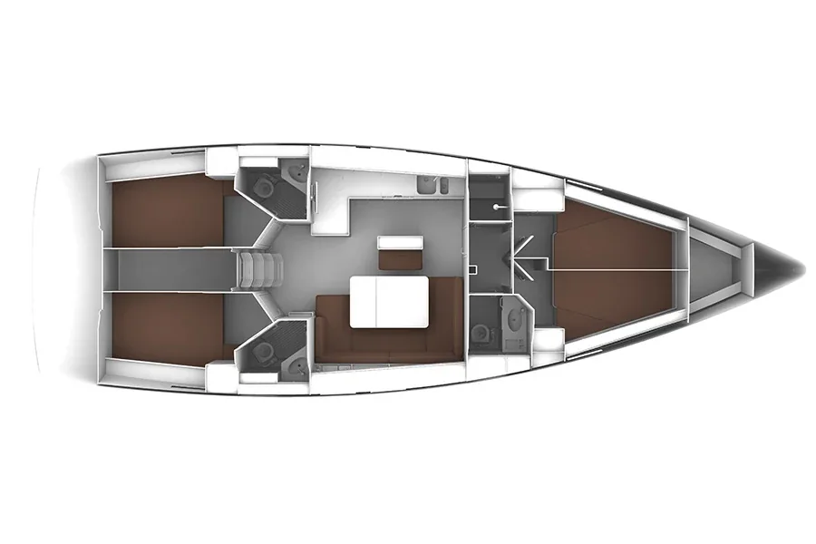 Grundriss der Yacht BAVARIA Cruiser 46 - Electra