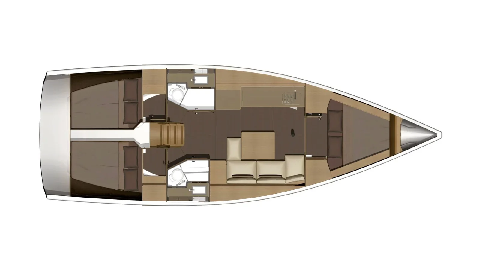 Grundriss der Yacht DUFOUR 382 Grand Large - Regor