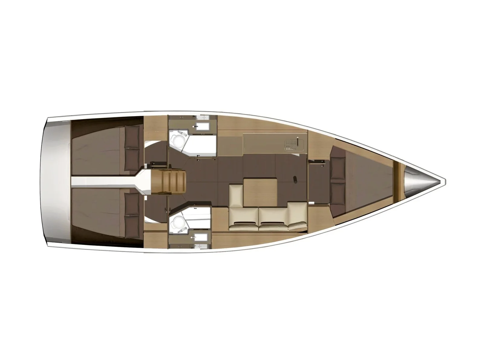 Grundriss der Yacht DUFOUR 382 Grand Large - Regor
