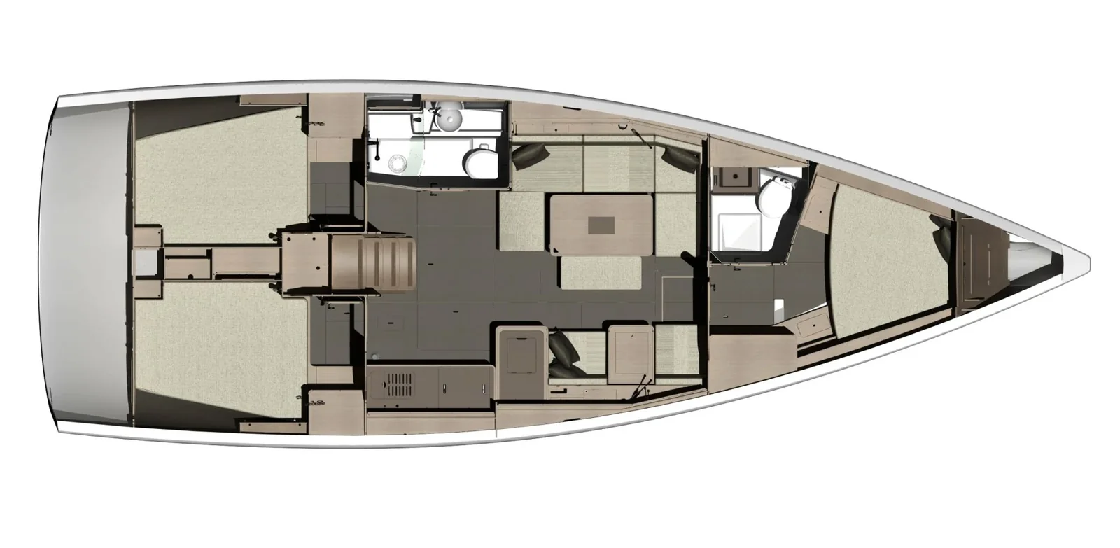 Grundriss der Yacht DUFOUR 412 Grand Large - Sham