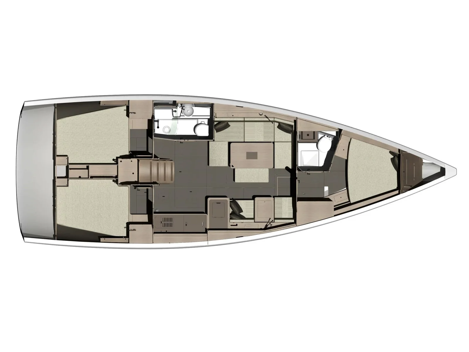 Grundriss der Yacht DUFOUR 412 Grand Large - Sham