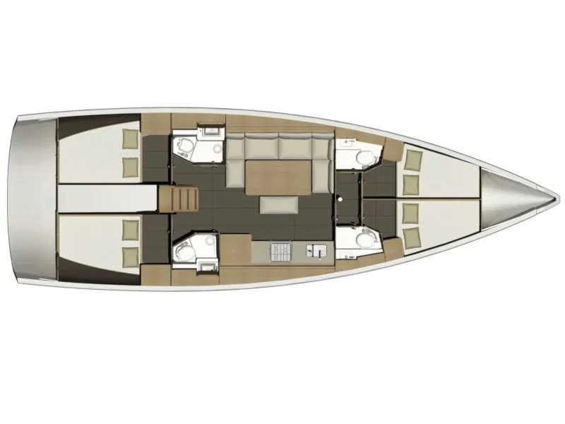 Grundriss der Yacht DUFOUR 460 Grand Large - Avior