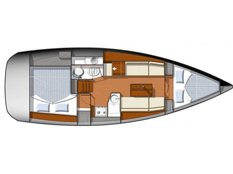 Grundriss der Yacht JEANNEAU Sun Odyssey 33i - Brittania