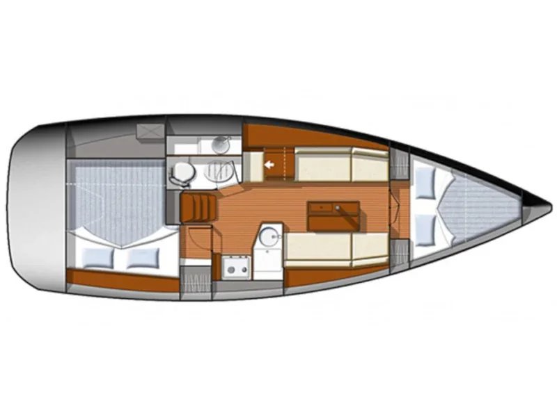 Grundriss der Yacht JEANNEAU Sun Odyssey 33i - Omega