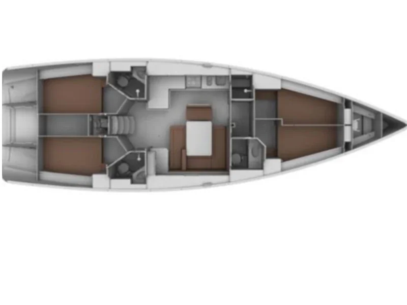 Grundriss der Yacht BAVARIA Cruiser 45 - Gustac
