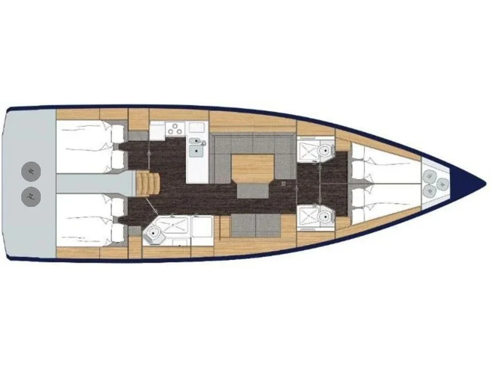 Grundriss der Yacht BAVARIA Cruiser 45 - Nadine