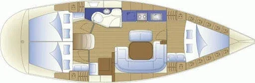 Grundriss der Yacht BAVARIA 38 - Siesta