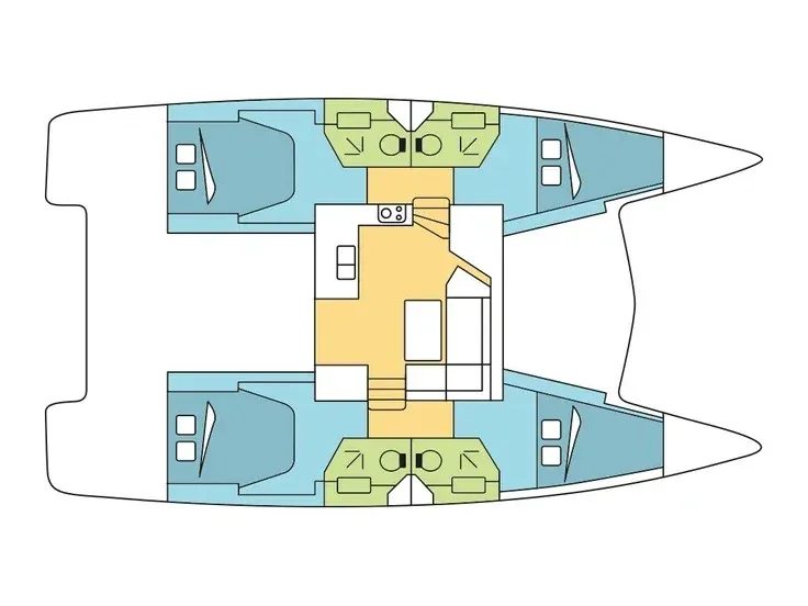 Grundriss der Yacht FOUNTAINE PAJOT Lucia 40 - Alisa