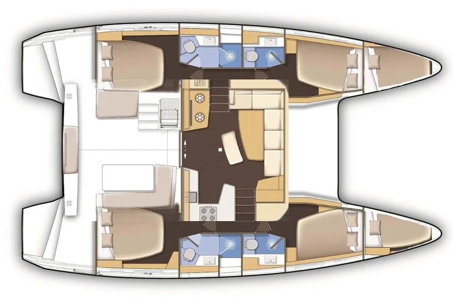 Grundriss der Yacht LAGOON 42 - Odessa