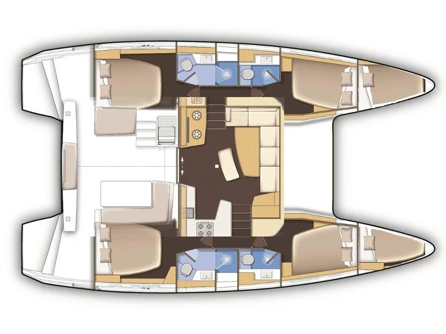 Grundriss der Yacht LAGOON 42 - Odessa