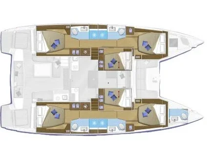 Grundriss der Yacht LAGOON 50 - Summer Star