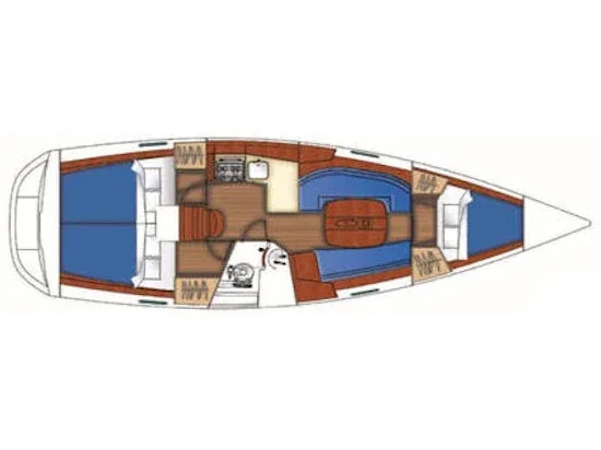 Grundriss der Yacht BENETEAU Oceanis 343 - Ariadne