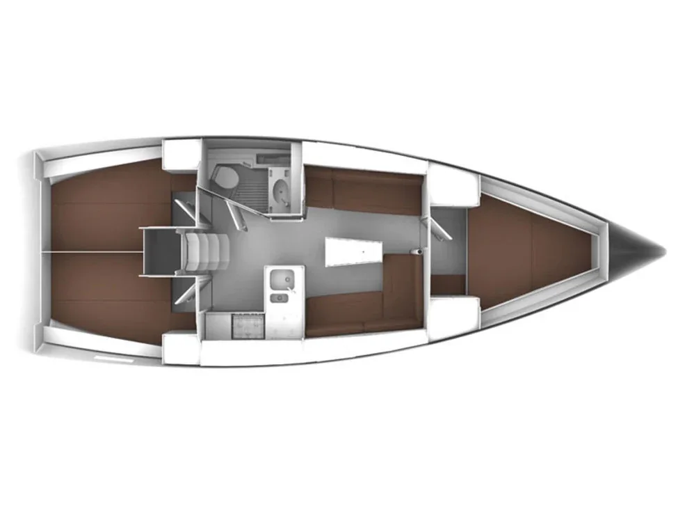 Grundriss der Yacht BAVARIA Cruiser 37 - Hanni